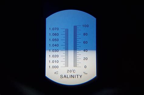 how is a refractometer used to measure salinity|salinity refractometer chart.